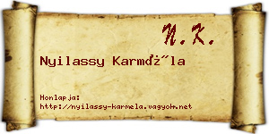 Nyilassy Karméla névjegykártya
